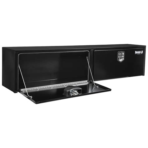 black steel box with attached top|black topsider truck tool box.